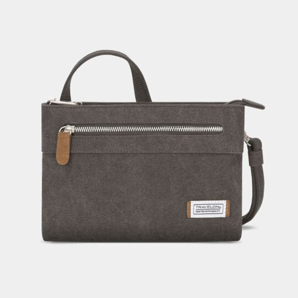 Travelon Anti-Theft Heritage Small Crossbody Bag Pewter Gray